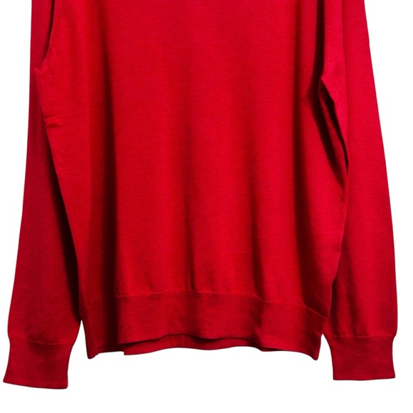 Brooks Brothers NWT Red Cotton V-Neck Sweater L 48” Preppy Classic Old Money - Picture 5 of 12